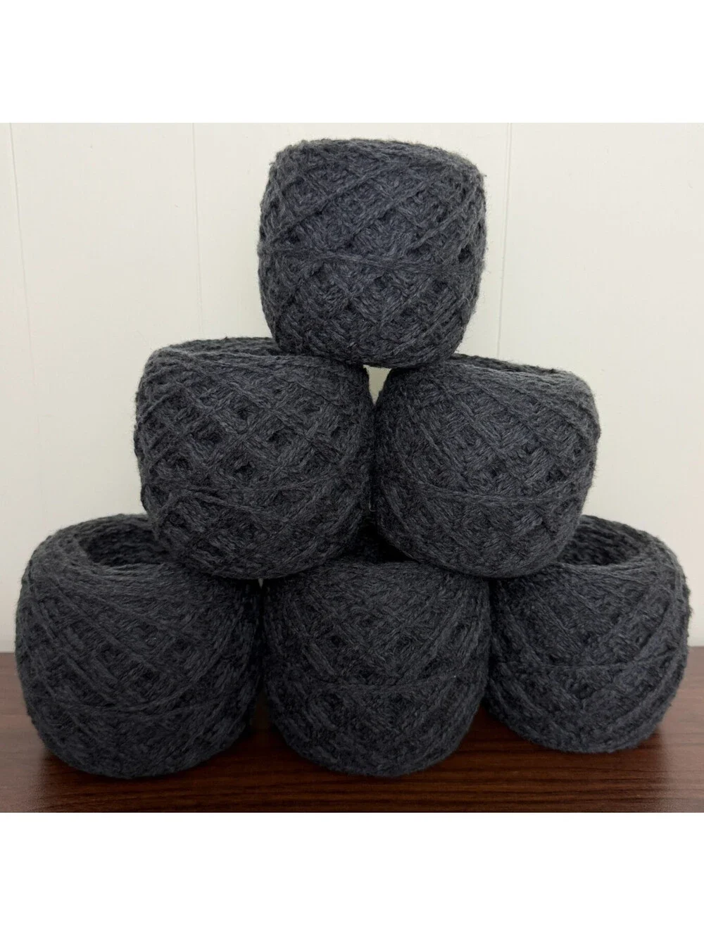 Reclaimed Cotton Blend Worsted Yarn 1283 Yds Charcoal 594g (6 Cakes)